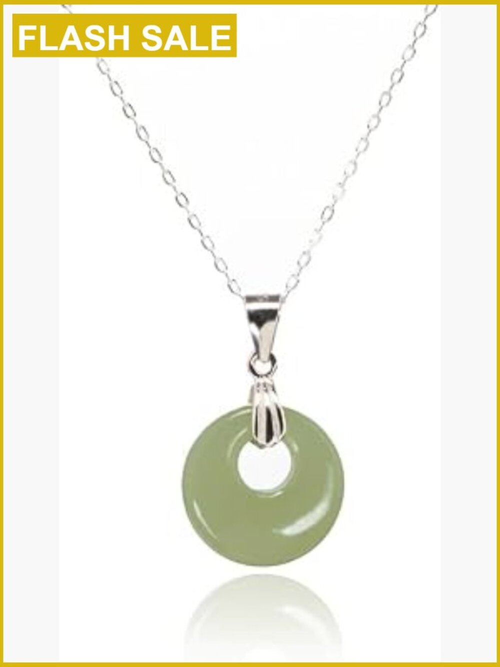 925 Silver Real Jade Necklace, Natural Hetian Stone Pendant, 18-20" Chain, Gift
